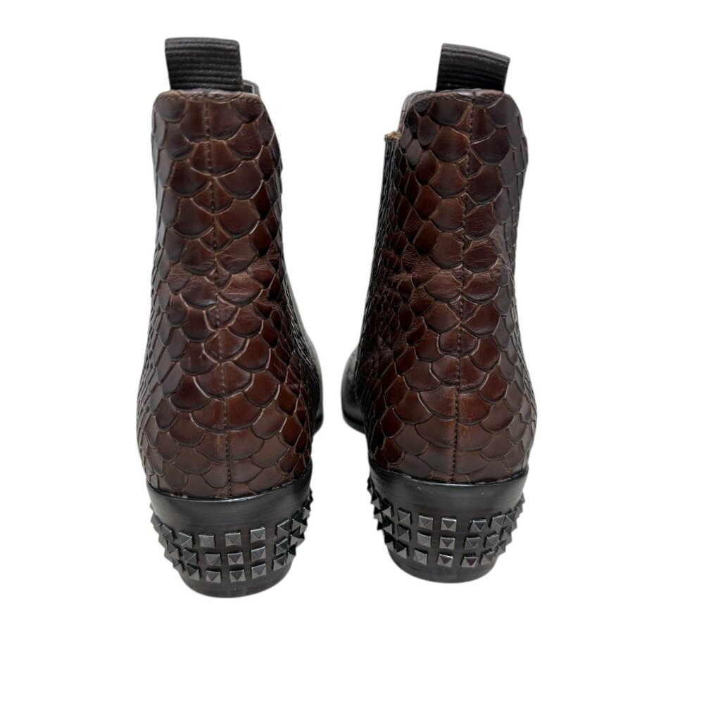 VTG Donald J Pliner Milann python leather Chelsea ankle boots women's size 7.5 - Picture 6 of 10